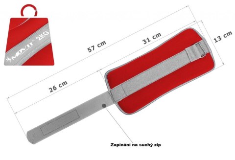 Movit Neoprenowe ciężary mankiety odblaskowe - 2 x 2 kg