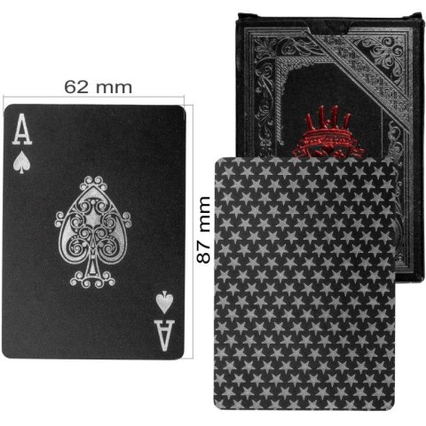 Karty pokerowe plastikowe - czarne / srebrne