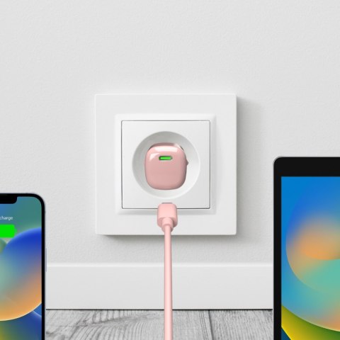 Ładowarka sieciowa USB-C GaN 20W - różowa