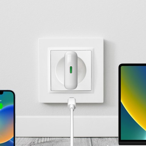 Ładowarka sieciowa USB-C GaN 30W - biała
