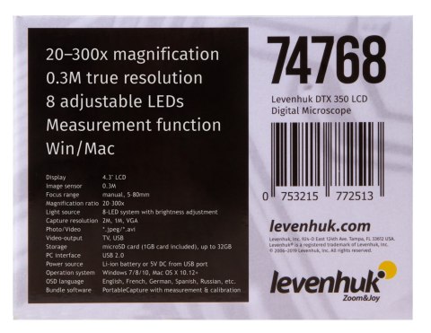 Mikroskop cyfrowy Levenhuk DTX 350 LCD