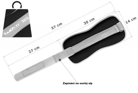 Odblaskowe ciężarki mankiety z neoprenu - 2 x 2 kg