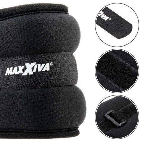 MAXXIVA Mankiety obciążające 2 x 0,5 kg, czarne