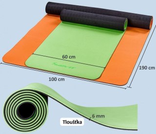 Mata do ćwiczeń MOVIT Yoga, 190 x 60 cm, żółta