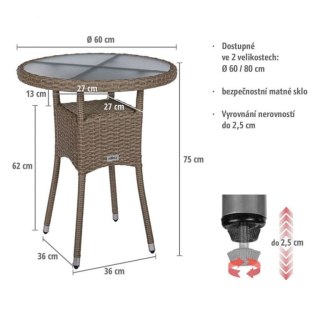 STILISTA Okrągły stół ogrodowy 60 cm, czarny