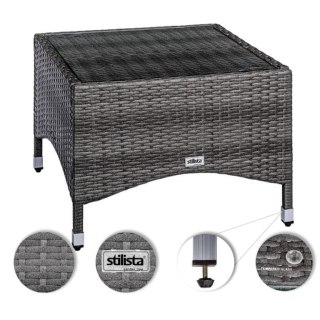 STILISTA Stolik 58 x 58 cm, polirattan, kremowy