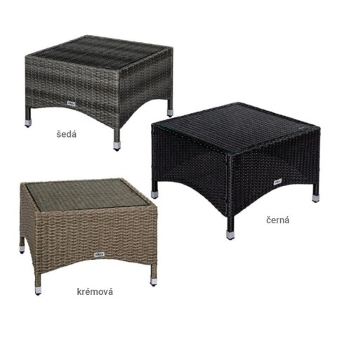 STILISTA Stolik 58 x 58 cm, polirattan, kremowy