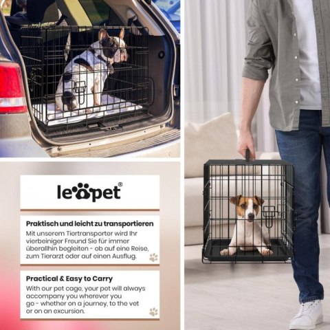 Leopet Składana klatka dla psa 107 x 69 x 75,5 cm XL czarna