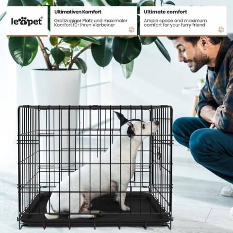 Leopet Składana klatka dla psa 107 x 69 x 75,5 cm XL czarna