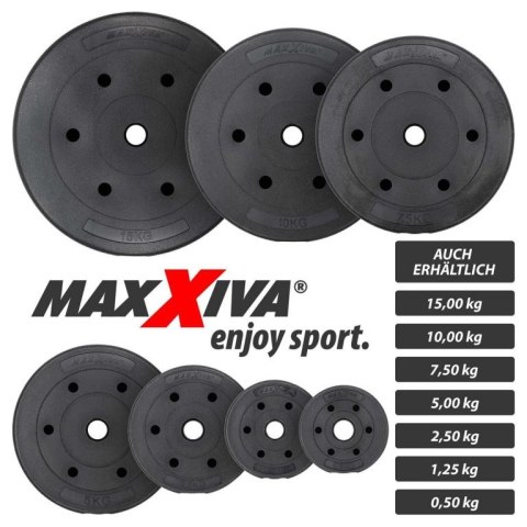 MAXXIVA Zestaw obciążników 4 x 2,5 kg, cement, czarny