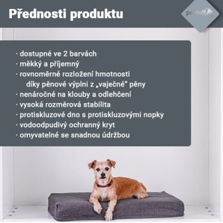 Poduszka dla psa rozmiar S, ciemnoszara, 79 x 60 x 10 cm
