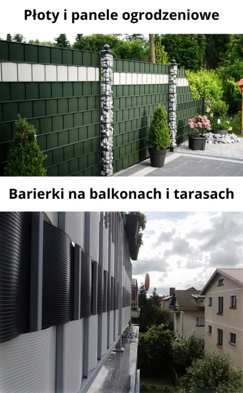 Taśma ogrodzeniowa PASKI 6 x 2,55mb ORANGE 19cm PROTECTO™ SZARA + 12 klipsów GRATIS
