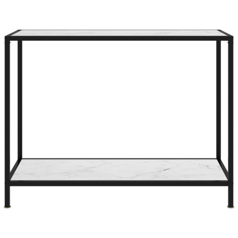 Stolik konsolowy, biały, 100x35x75 cm, szkło hartowane