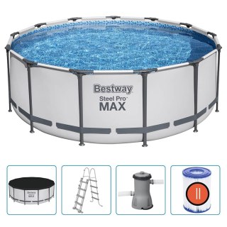 Bestway Basen ogrodowy Steel Pro MAX z akcesoriami, okrągły, 396x122cm