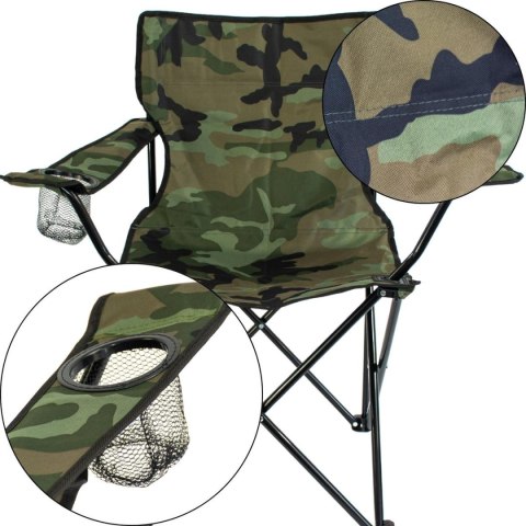 KRZESŁO TURYSTYCZNE SKŁADANE 50X50X80CM CAMUFLAGE ENERO CAMP