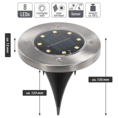 Lampa solarna Garth wbudowana ogrodowa 8 x LED