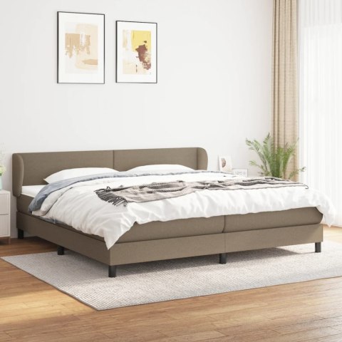 Łóżko kontynentalne z materacem, taupe, tkanina, 200x200 cm