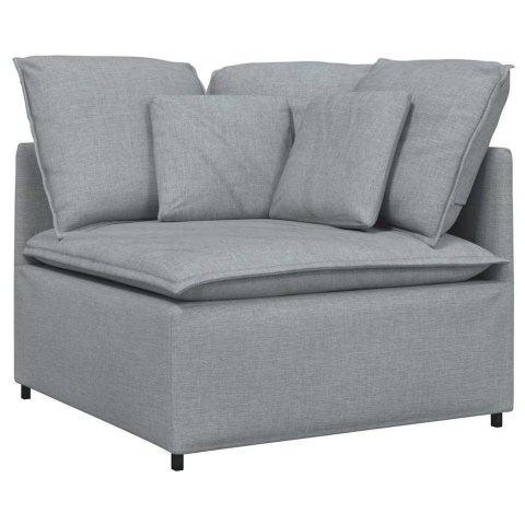 Sofa modułowa z poduszkami Tkanina jasnoszara