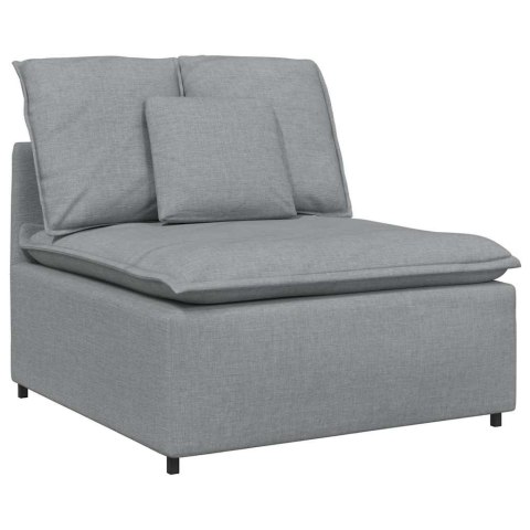 Sofa modułowa z poduszkami Tkanina jasnoszara