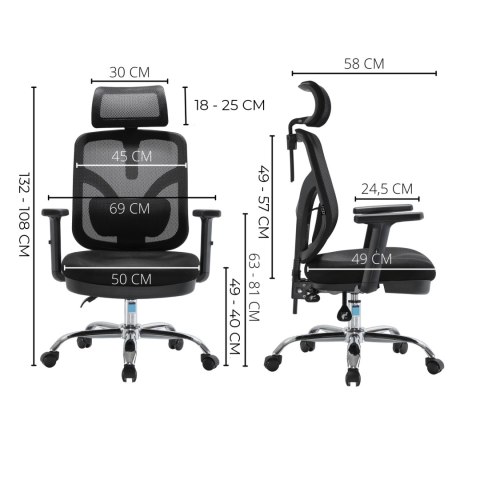 Fotel ergonomiczny ANGEL biurowy obrotowy jOkasta Niebieska