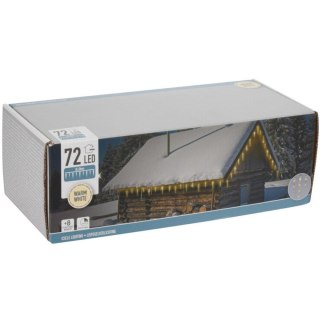 LAMPKI KURTYNA ŚWIETLNA SOPLE ZEW 72 LED CIEPŁY BIAŁY TIMER