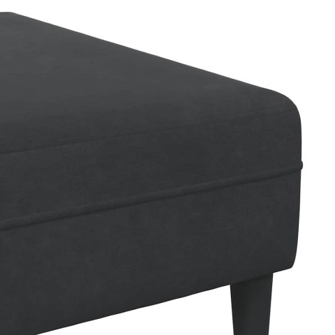Sofa welurowa z poduszką z poduszką 3 pcs Czarny 208 cm Aksamit
