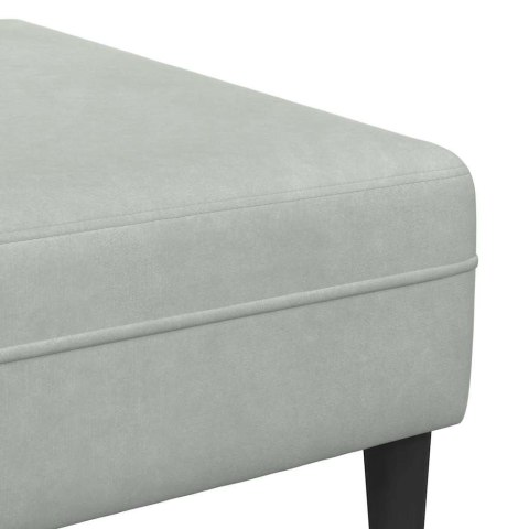 Sofa welurowa z poduszką z poduszką 3 pcs Jasnoszary 208 cm Aksamit