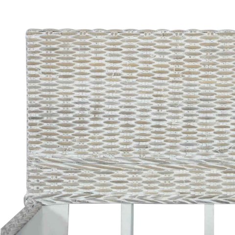 Rama łóżka, szara, naturalny rattan, 160 x 200 cm