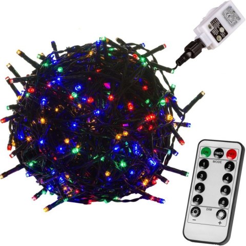 Świąteczne oświetlenie 10 m, 100 LED, kolorowe, przewód ziel