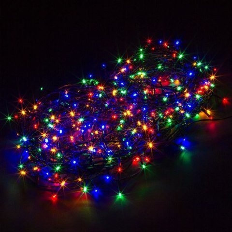 Świąteczne oświetlenie 10 m, 100 LED, kolorowe, przewód ziel
