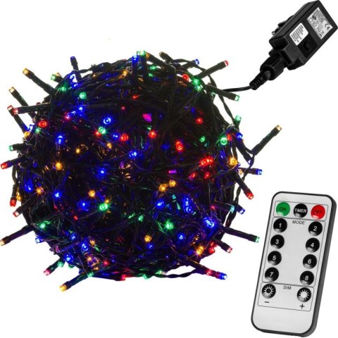 Świąteczne oświetlenie - 5 m, 50 LED, kolorowe, przewód ziel