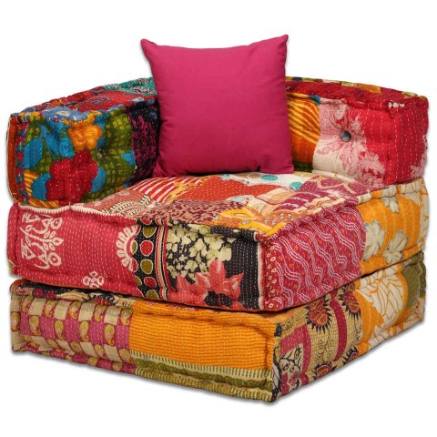Puf modułowy, 4-osobowy, patchwork, tkanina