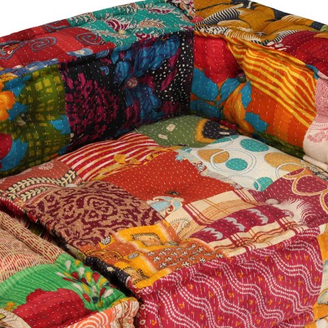 Puf modułowy, 4-osobowy, patchwork, tkanina