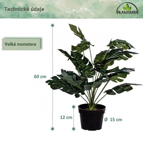 PLANTASIA Sztuczna roślina monstera 60 cm