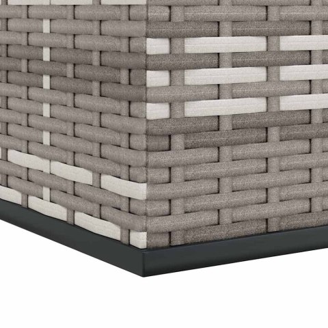 Skrzynia na poduszki ogrodowe, rattan PE, 145x100x103cm, szara