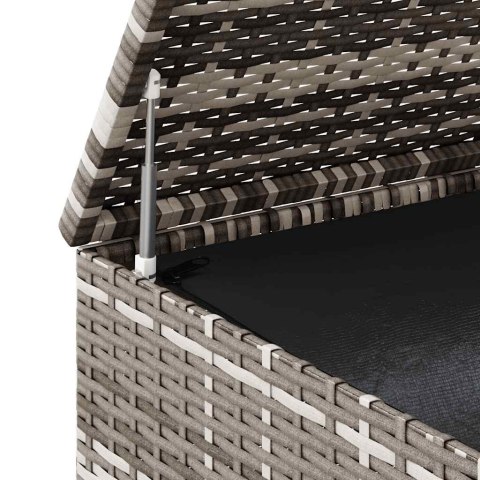 Skrzynia na poduszki ogrodowe, rattan PE, 145x100x103cm, szara