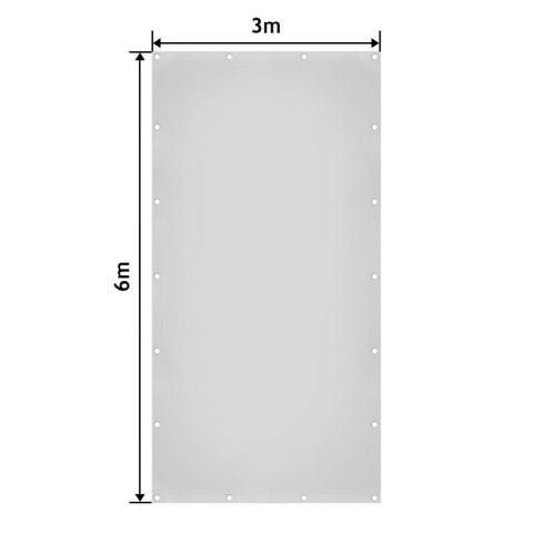 Plandeka JAGO 650 g/m², aluminiowe oczka, biała, 3x6 m