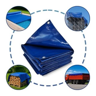 Plandeka JAGO 650 g/m², aluminiowe oczka, niebieska, 5x7 m
