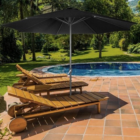 MIADOMODO Parasol z klamką 250 cm, czarny