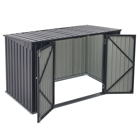 Metalowa wiata na 3 śmietniki, 200×105×128 cm