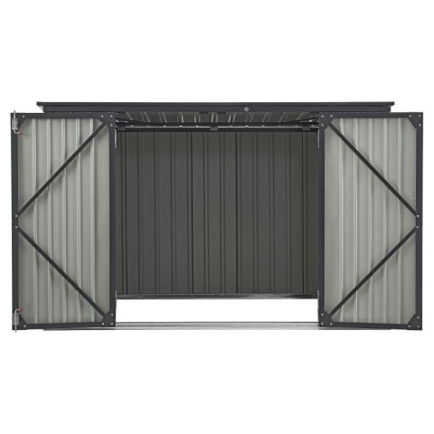 Metalowa wiata na 3 śmietniki, 200×105×128 cm