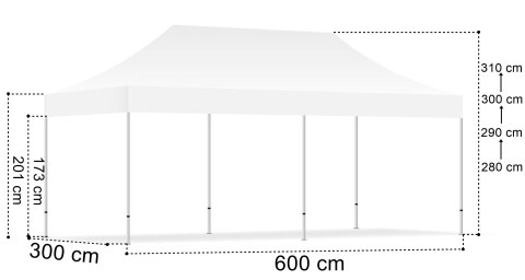 Pawilon handlowy ekspresowy 3x6 m biały