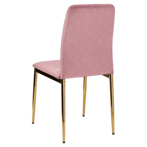 Krzesło welurowe MAVERIK VELVET gold różowe