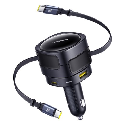 Ładowarka samochodowa ze zwijanymi kablami USB-C USB-A 90W