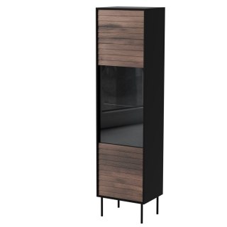 Witryna CORTINA 53x40x182 czarny/orzech