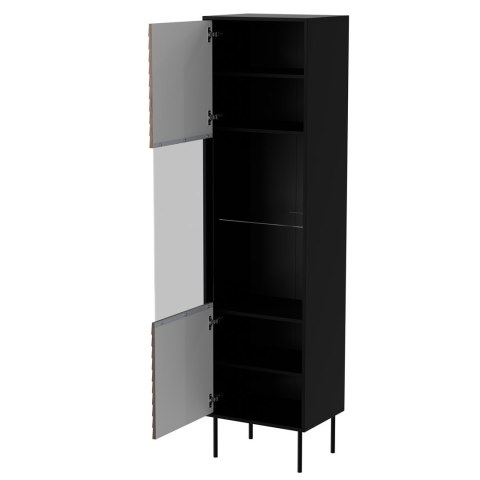 Witryna CORTINA 53x40x182 czarny/orzech