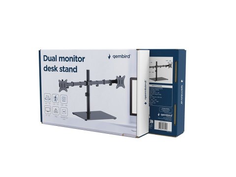 GEMBIRD STOJAK BIURKOWY NA DWA MONITORY (REGULOWANY) 17"-32", DO 9 KG