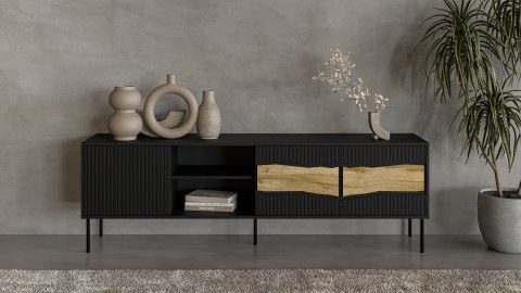 Szafka RTV INSERTO 3D1W 190x40x61,5 czarny + LED