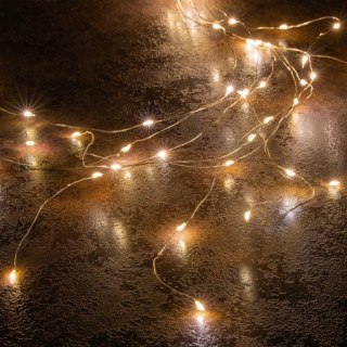 Świąteczny przewód świetlny MINI LED, 2 szt, biały ciepły