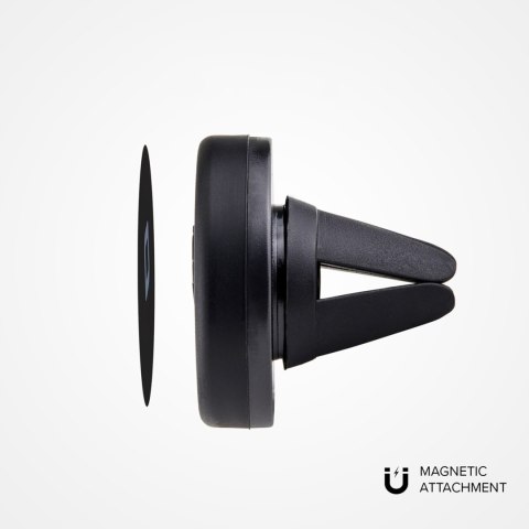 Uchwyt samochodowy magnetyczny do smartfona śr. 40 mm na kratkę nawiewu - czarny